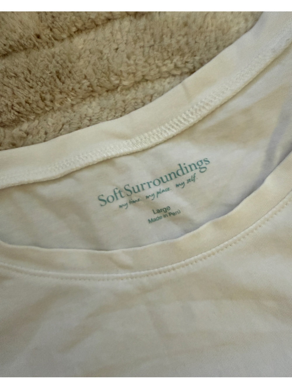 Lot of Soft Surroundings Cargo Pants in Beige and Slate and White T Shirt Size L - Picture 2 of 9